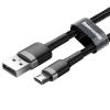 Cablu Baseus Cafule USB to Micro USB, 0,5 m, 2,4 A (gri-negru)