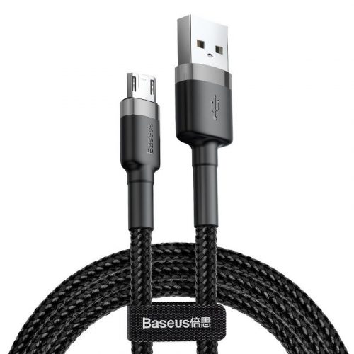 Cablu Baseus Cafule USB to Micro USB, 1m, 2,4A (gri-negru)