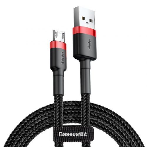 Baseus Cafule 2.4A USB to Micro USB cablu 1m (roșu-negru)