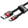 Baseus Cafule 2.4A USB to Micro USB cablu 1m (roșu-negru)