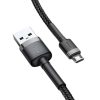 Baseus Cafule Cafule 1.5A 2 m cablu USB la Micro USB (gri-negru)