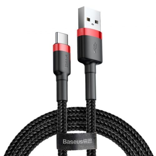 Baseus Cafule Cablu USB-USB-C, 3A, 0,5 m (roșu-negru)