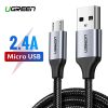 UGREEN Cablu USB la Micro USB, QC 3.0, 2,4A, 0,25m (negru)