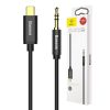 Baseus Yiven USB-C - 3,5 mm-es mini jack audio kábel, 1,2 m (fekete)