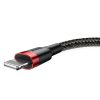 Baseus Cafule Cafule 1.5A 2 m cablu USB Lightning (negru-roșu)