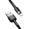 Baseus Cafule Cafule 1.5A 2 m cablu USB Lightning (gri-negru)