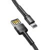 Baseus Cafule Cafule 2.4A 1 m cablu USB Lightning (cu două fețe) (gri-negru)