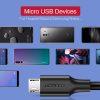 UGREEN USB-Mikro USB kábel, QC 3.0, 2.4A, 1m (fehér)