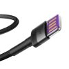 Baseus Cafule Cablu USB-USB-C Huawei SuperCharge, QC 3.0, 5A 1m (negru-gri)