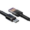 Baseus Cafule Cablu USB-USB-C Huawei SuperCharge, QC 3.0, 5A 1m (negru-gri)