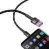 Baseus Cafule Cablu USB-USB-C Huawei SuperCharge, QC 3.0, 5A 1m (negru-gri)