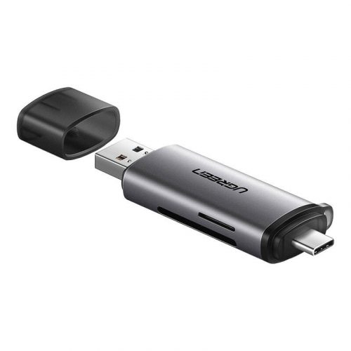 UGREEN USB + USB-C adaptor SD + cititor de carduri microSD (gri)