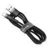 Baseus Cafule 2.4A Lightning cablu USB Lightning 0.5m (gri-negru)