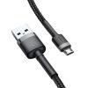 Cablu Baseus Cafule USB to Micro USB, 2A, 3 m (negru și gri)