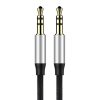 Baseus Yiven AUX 3,5 mm mini jack audio kábel, 1,5 m (fekete-ezüst)