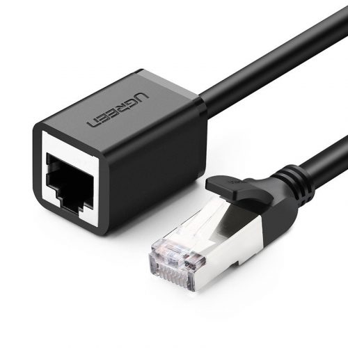 UGREEN Cablu prelungitor Ethernet RJ45, Cat. 6, FTP, cu fișă metalică 0,5 m (negru)