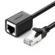 UGREEN Cablu prelungitor Ethernet RJ45, Cat. 6, FTP, cu fișă metalică, 1m (negru)