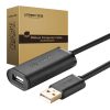 UGREEN US121 Cablu prelungitor USB 2.0, activ, 5 m (negru)