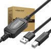 UGREEN US122 USB 2.0 A-B cablu pentru imprimantă, 10 m (negru)