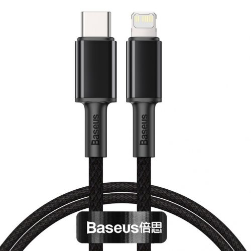 Baseus Cablu USB-C la Lightning, împletitură de înaltă densitate, 20 W, 5 A, PD, 2 m (negru)