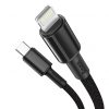 Baseus Cablu USB-C la Lightning, împletitură de înaltă densitate, 20 W, 5 A, PD, 2 m (negru)