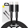 Baseus Cablu USB-C la Lightning, împletitură de înaltă densitate, 20 W, 5 A, PD, 2 m (negru)