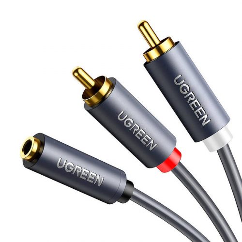 UGREEN AV102 kábel 2x RCA (Cinch) jack 3,5 mm 1m (fekete)