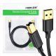 UGREEN US135 Cablu de imprimantă USB 2.0 AB, placat cu aur, 3 m (negru)