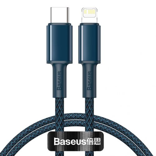 Baseus Cablu USB-C la Lightning, împletitură de înaltă densitate, 20 W, 5 A, PD, 1 m (albastru)