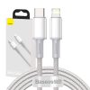 Baseus Cablu USB-C la Lightning, împletitură de înaltă densitate, 20 W, PD, 2 m (alb)