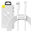 Baseus Simple Wisdom Micro-USB - cablu USB, 2,1A, 1,5 m (alb) 2 buc.