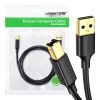 UGREEN US135 Cablu de imprimantă USB 2.0 A-B, placat cu aur, 1m (negru)