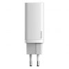 Baseus GaN2 Lite fali töltő, USB + USB-C, 65 W, EU (fehér)