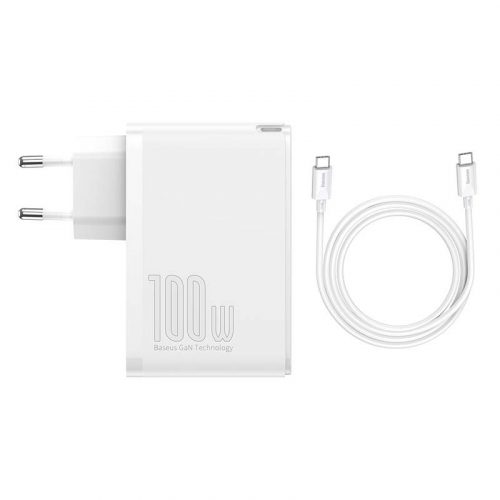 Încărcător de perete Baseus GaN2 Pro, 2x USB + 2x USB-C, 100W, EU (alb)