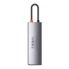 Baseus Metal Gleam Series 8 az 1-ben hub, USB-C - 3x USB 3.0 + HDMI + USB-C PD + Ethernet RJ45 + microSD / SD (szürke)