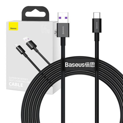 Baseus Superior Series Cablu USB-USB-C, 66 W, 2 m (negru)