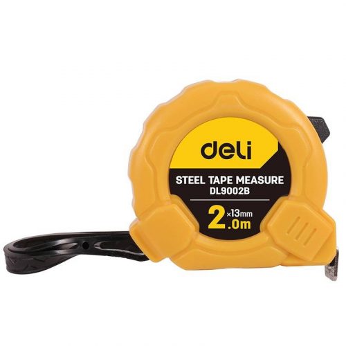 Banda de măsurat Deli Tools EDL9002B, 2m / 13mm (galbenă)