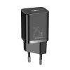 Adaptor de încărcare rapidă Baseus Super Si 1C 25W cu încărcător rapid și cablu USB-C la USB-C de 1 m (negru)