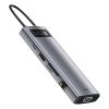 Baseus Metal Gleam Series 9 az 1-ben hub, USB-C - 3x USB 3.0 + HDMI + USB-C PD + Ethernet RJ45 + microSD / SD + VGA