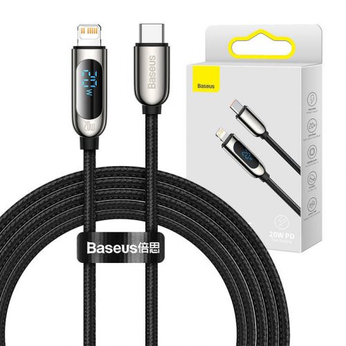 Baseus Cablu de afișare USB-C-Lightning, PD, 20 W, 2 m (negru)