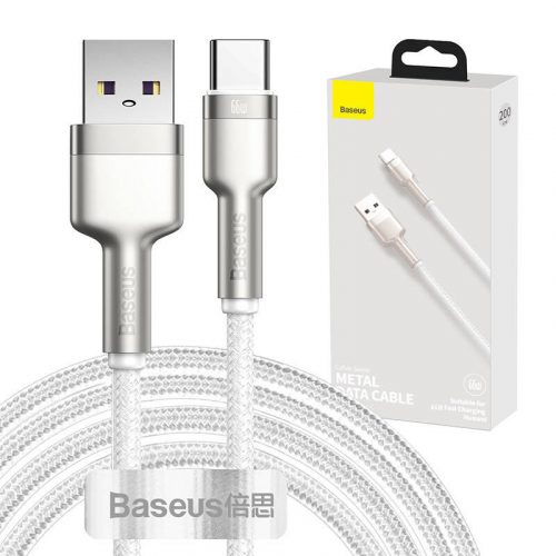 Baseus Cafule Cablu USB-USB-C, 66 W, 2 m (alb)