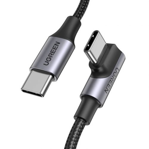 UGREEN US334 Cablu USB-C la USB-C slant, 5A, PD, 100W, 1m (negru)