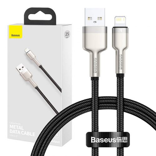 Baseus Cafule Cablu USB-Lightning, 2,4A, 0,25 m (negru)