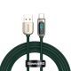 Baseus Cablu USB-C cu afișaj, 66W, 2m (verde)