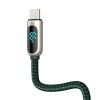 Baseus Cablu USB-C cu afișaj, 66W, 2m (verde)