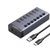 UGREEN 7 az 1-ben USB-C, 7x USB-A 3.0, 12V, 2A (fekete)