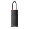 Baseus Lite Series 6 az 1-ben Hub, USB-C-2x USB 3.0+USB-C+HDMI+SD/TF (fekete)