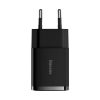 Încărcător rapid compact Baseus, 2x USB, 10,5W (negru)