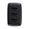 Încărcător rapid compact Baseus, 3x USB, 17W (negru)