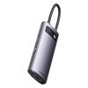 Baseus Metal Gleam sorozat 6 az 1-ben hub, USB-C - 3x USB 3.0 + HDMI + USB-C PD + VGA